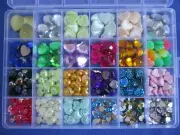 #6 Gems Embellishments Hearts Flat Back Many Sizes Colors Scrapbook Crafts DIY