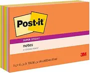 Post-it Super Sticky Notes, 6 in x 4 in, Rio de Janeiro Collection, 8 Pads/Pack (6445-SSP)
