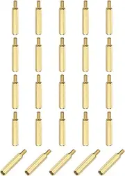sourcing map 25Pcs Male to Female Thread Spacer Screws, M3 x 20mm + 6mm Brass Hex Standoff Screws PCB Motherboard for Drone Quadcopter, Computer and Circuit Board
