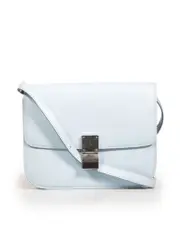 Blue Leather Medium Box Bag