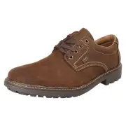 Mens Rieker 'B4610' Brown Leather Smart Casual Lace Up Shoes