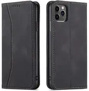 Leather Flip Case for iPhone 6 6s 7 8 SE 2020 11 12 Mini Pro Plus X XS Max XR Luxury Wallet Cards Stand Phone Bags Cover,Black,for iPhone 6