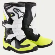 Alpinestars Tech 3S Boot Kids size 13J Black White Yellow Flo