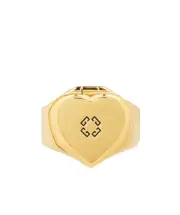 Heart mirror signet ring in metal 56,54 gold/silver