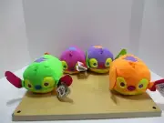 Stitch Tsum Tsum Set 4 Neon 6” Yellow Small Orange Green Collectable Disney New