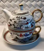 Grace Teaware Holiday Winter Wonderland Tea For One Set-Teapot w/Lid, Cup&Saucer