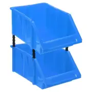 2pcs Plastic Shelf Bins 11" x 7.1" x 5.3" Wall Mounted Storage Bins, Blue