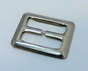 Qty (5) Silver tone Bag Pack Nylon Strap Slide Buckle Base - 1 1/2" opening
