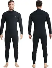 Lemorecn Men’s Surfing Wetsuit Super Stretch Neoprene 4/3mm Chest Zip Full Wetsuit for Men