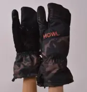 NWT HOWL TRIGGER MITT $70 Black/ Camo Snowboard Glove Medium Weight small