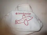American Girl Doll WHITE CANVAS AIRPLANE TRAVEL BAG Tote Duffle
