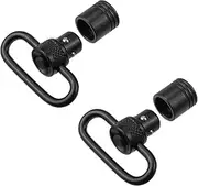 Coshar 1.25" QD Push Button Swivels Heavy Duty Quick Detach/Release Steel 2 Point Sling Swivels with Adaptor Base, Pack of 2