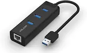 Volans USB 3.0 Aluminum 3 Port Multiport Hub with RJ45 Gigabit Ethernet Adapter