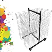 Drying Rack,40 Layer Double Sided Art Drying Rack Movable Wire Mesh Easel Oil Board,Paper Work Drying and Display Storage Rack