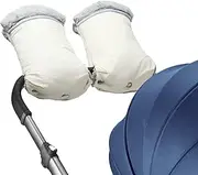 AUPOWER Handmuffs, Anti-Freeze Gloves Universal Hand Warmer Stroller Pram Hand Muff Waterproof and Windproof for Buggy Pushchair Pram Bicycle-White