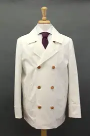 NWT$3995 Brunello Cucinelli Men DB Trench Jacket With Logo Buttons 48/ 38US A248