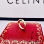 二手精品 CARTIER 卡地亞 LOVE系列 玫瑰金色 窄版 戒指 B4085200