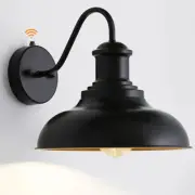 Dusk to Dawn Outdoor Lighting,12'' Diameter Large Black Barn Lights with Goosene