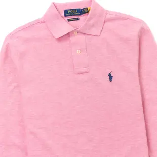 Polo Ralph Lauren 年度熱銷刺繡小馬長袖POLO衫(CUSTOM SLIM FIT)-粉色