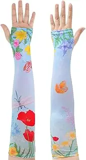 [Haakong] 1 Pair Gardening Sleeves for Women Anti-Scratch Sun Protection Cooling Arm Cooling Sleeves for Gardening Thorn Proof Garden for Women Men with Thumb Hole Outdoor, Multicolor