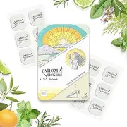 [AROMA STICKERS] Original Blend Refresh Edition- 100% Natural Essential Oil Scented Mask Stickers for Face Mask & Pillow (12 Stickers/pc) -Personal Aroma/Relaxing (Pack of 1)