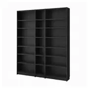 BILLY bookcase comb with extension units, black oak effect, 200x28x237 cm