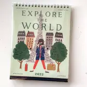 RIFLE PAPER CO. Desk Calendar - 2022 "EXPLORE THE WORLD" 12 Illustrations, NWT!