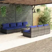 8 Piece Garden Lounge Set with Cushions Poly Rattan vidaXL