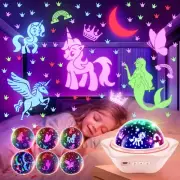One Fire Unicorns Gifts for Girls Toys, 6 Films Unicorn Night Light Projector...