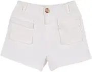 [Gocco] Baby Girls' PANTALÓN Corto Con Bolsillos Bermuda, White Red, Blanco Roto, 3 Years