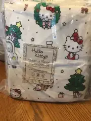 NEW Pottery Barn kids Hello Kitty Christmas Twin Flannel Sheet Set