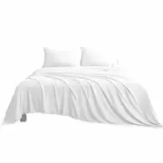 Ultra Soft Bamboo Sheet Sets Fitted Flat Pillowcase Single King Single Double Queen King White