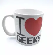 Giant cup of I Love Geeks coffee mug 22oz