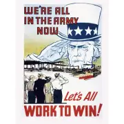 War WWII USA Uncle Sam Salutes Workers Victory Advert Wall Art Canvas Print