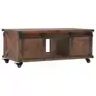 Solid Fir Wood Coffee Table 91cm Brown Accent Side Sofa Couch Tea Stand vidaXL
