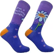 [Crazy Dog T-shirts] Women's Im A Fucking Delight Socks Funny Offensive Cute Flower Joke Footwear