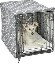 New World Dog Crate Cover Featuring Teflon Fabric Protector, Dog Crate Cover Fits New World & Midwest 30-Inch Dog Crates, Light Gray Designer Pattern