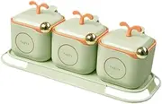 ＫＬＫＣＭＳ Condiment Jars with Holder Tray Sugar Bowls Sealed with Lids And Spoons