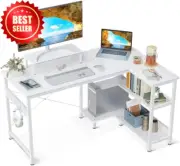 L Shaped Computer Desk with Reversible Storage Shelves, 100 * 70 * 87.7Cm, Corne