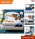 Dual Layer King Size Cooling Gel Memory Foam Mattress Topper - Pillow Top Cover
