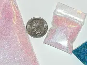 1 bag of Magical white&pink Fairy dust glitter glass bottle vials dime size bag