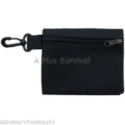 Small Multi Purpose Black Zipper Bag with Clip - First Aid Parts Survival Kits