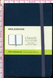 Moleskine Classic Hard Cover Pocket Size Notebook Plain pages NEW Sapphire Blue