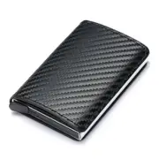Credit Card Holder Wallet Men Women Metal RFID Vintage Aluminium Bag Crazy Horse PU Leather Bank Cardholder Case