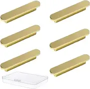 6 Pack Gold Drawer Pulls, Brushed Cabinet Pulls Kitchen Cabinet Handles Drawer Pulls Cupboard Handles Modern Pulls, Kitchen Handle Gold Handles for Kitchen Cupboard Door