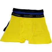 Calvin Klein Boxer Brief Boys Size Small 6-7 Casual Boxer Briefs Blue And Yellow