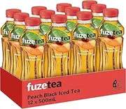 Fuze Iced Tea Peach Flavoured Black Iced Tea Multipack Bottles 12 x 500mL