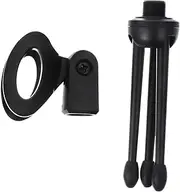 CATIEBYE 1 Set Folding Microphone Tripods Durable Plastic Mic Stands for Live Streaming Podcasts and Meetings Compact Design for Black