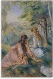 In The Meadow by Pierre-Auguste Renoir Canvas Wall Art Pierre-Auguste Renoir Poster and Prints Retro Painting for Home Decor 40x60cmx1 No Frame