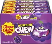 Chupa Chups Incredible Grape Flavour Chew 45 G (Pack of 20)